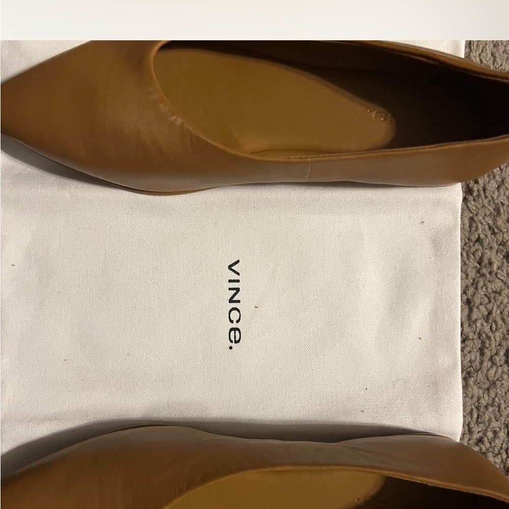 Vince Tan Leather Flats